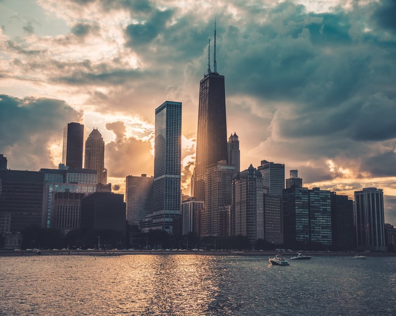 skyline over the water 
